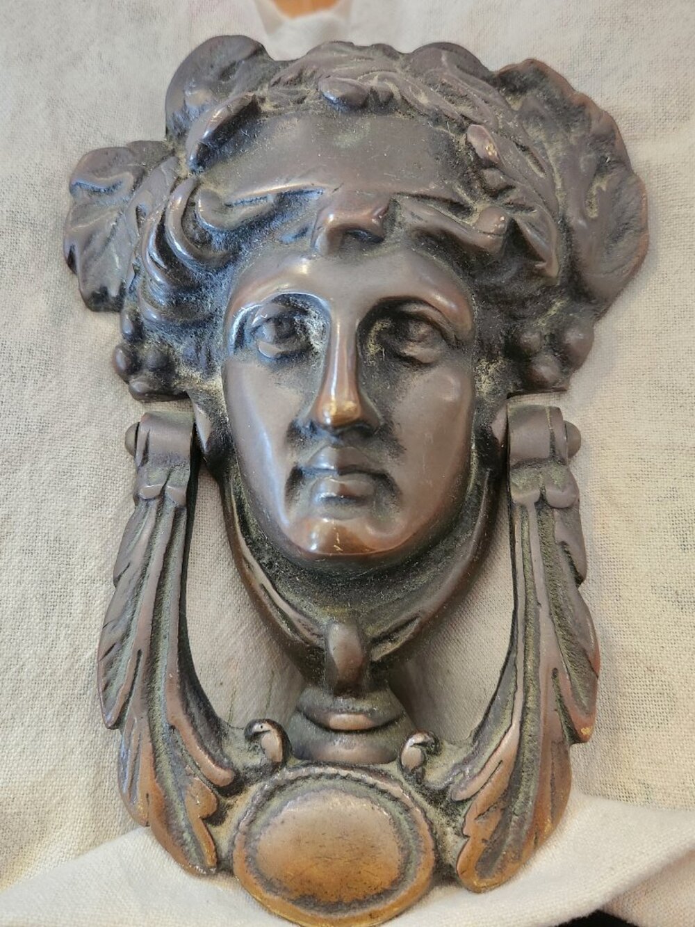 Vintage Bronze Goddess Door Knocker